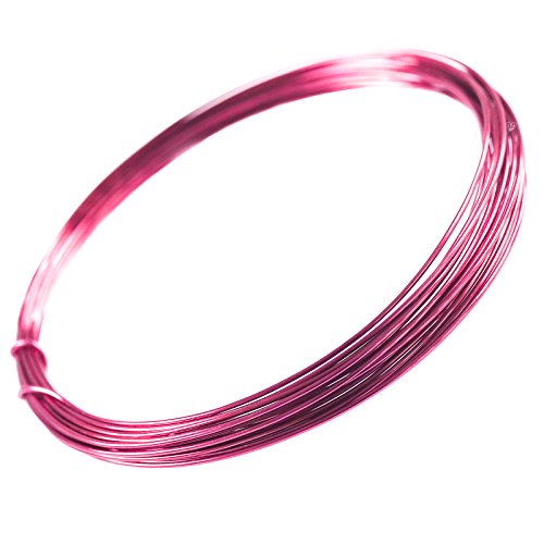 5m Aludraht Aluminiumdraht 1mm Dekodraht Schmuckdraht Bindedraht Farbwahl, Farbe:fuchsia von maDDma