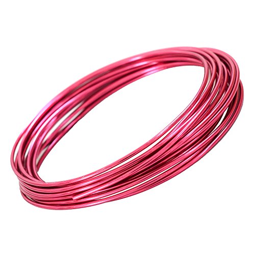 5m Aludraht Aluminiumdraht 2mm Biegedraht Bindedraht Floristikdraht Farbwahl, Farbe:fuchsia von maDDma