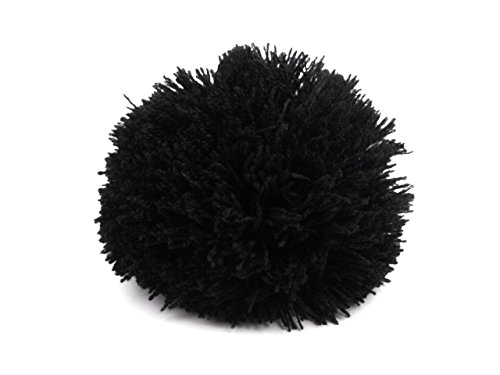 Bommel Wollbommel Pompon 10cm mit einer großen Farbauswahl (1 Stück), Farbe:schwarz von maDDma