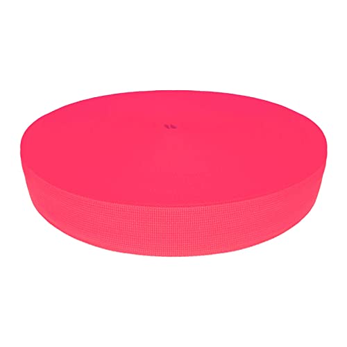 Gurtband Polyester 45m x 25mm PES Trägerband Riemen Tragband Farbwahl, Gurtband:1004 neon-pink von maDDma