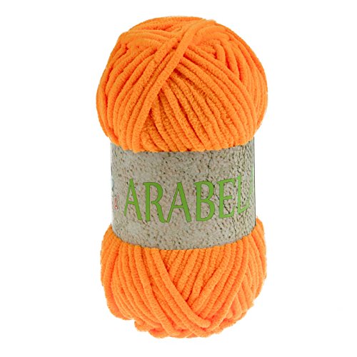 Kuschel-Strickgarn ARABELA, 100g, Plüschwolle Srickgarn Strickwolle - Farbwahl, Farbe:orange von maDDma