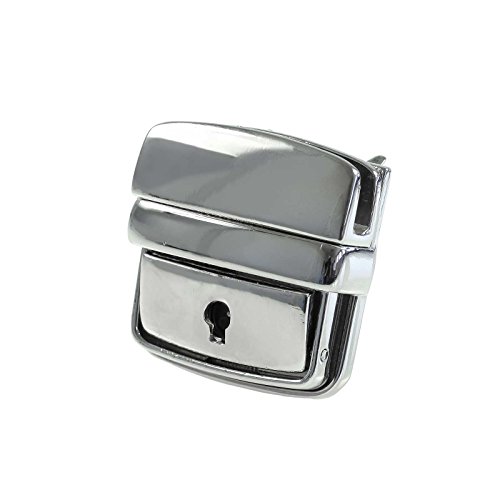 Metall Mappenschloss Verschluss 42x42mm inkl. Schlüssel, silbern von maDDma