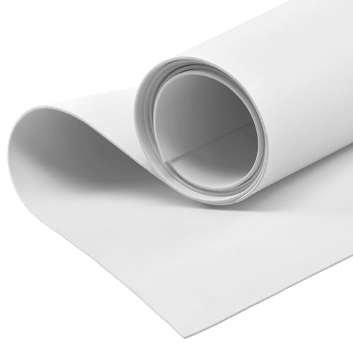 Moosgummi 90cm breit ab 0,5m 23 Farben Schaumgummi PE Schaumstoff Basteln Stoff, gerollter Versand, Farbe:weiß von maDDma