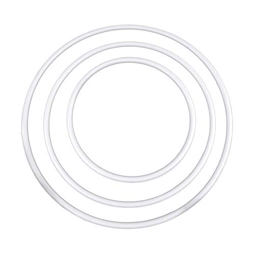 Set m. 3 Kunststoffringen zum Basteln von Traumfängern Mobiles und mehr, weiß von maDDma