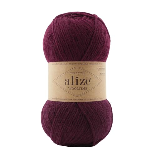 Strickgarn Alize Wooltime 100g 75% Wolle Oeko-Tex 100 Häkelgarn Farbwahl, Farbe:578 weinrot Strickgarn Alize Wooltime 100g 75% Wolle Oeko-Tex 100 Häkelgarn Farbwahl, Farbe:578 weinrot von maDDma