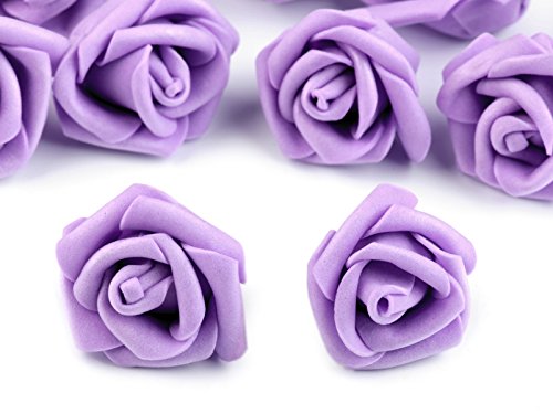 maDDma 10 Deko-Rose Rosenblüte Rosenkopf 4cm Moosgummirosen Foamrosen Schaumrosen, Farbwahl, Farbe:lila von maDDma