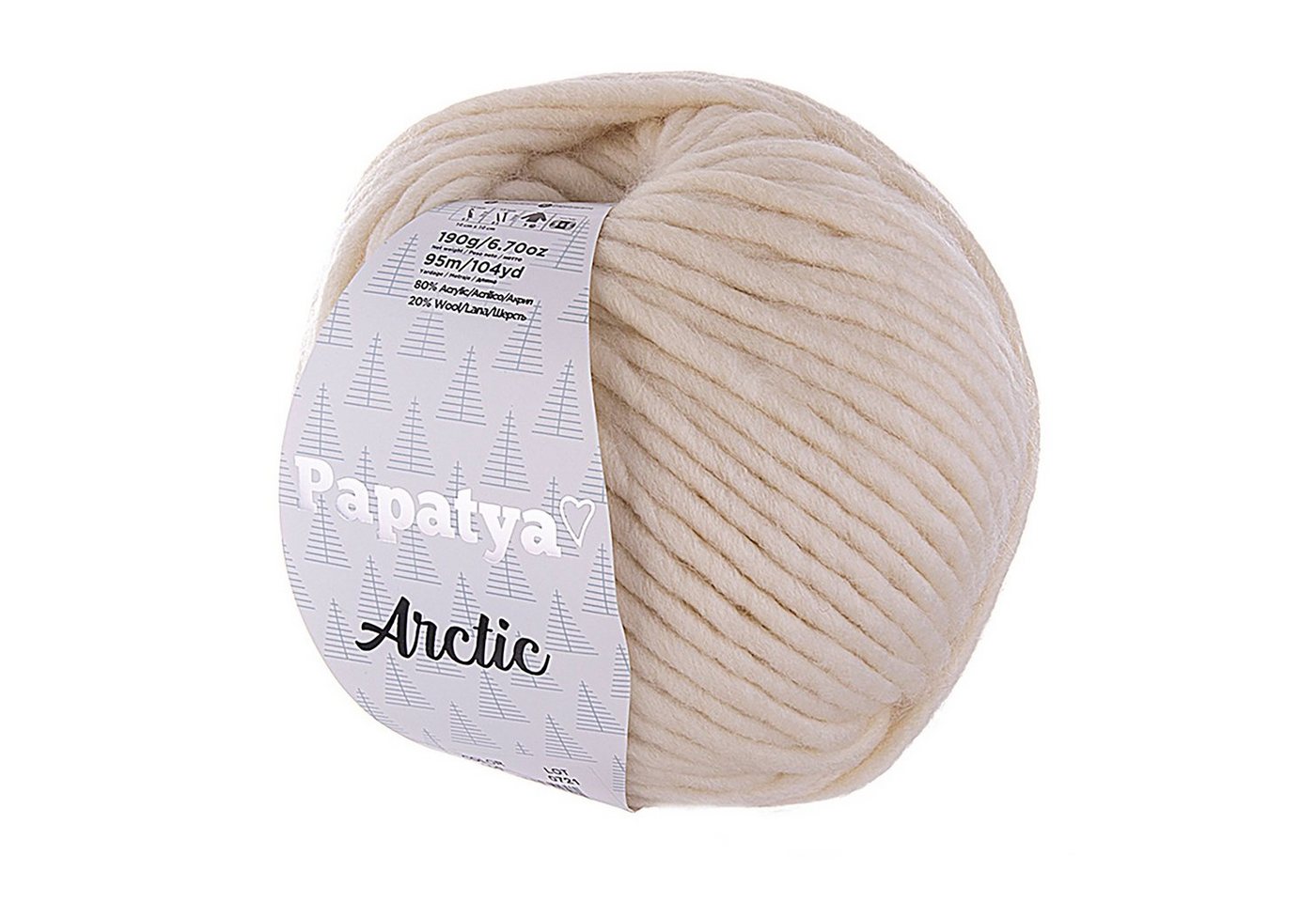 maDDma 190g Papatya Arctic Winter-Garn Häkelwolle, 95 m, 100 creme von maDDma