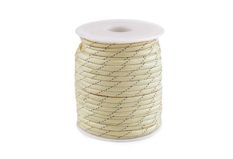 maDDma Kordel 25 Meter Polyester-Schnur Reflektierende 4mm Farbwahl, creme von maDDma