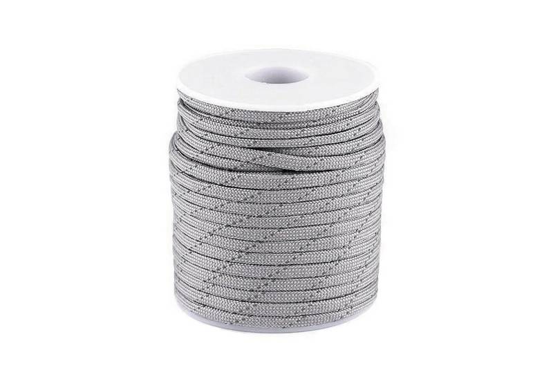 maDDma Kordel 25 Meter Polyester-Schnur Reflektierende 4mm Farbwahl, hellgrau von maDDma