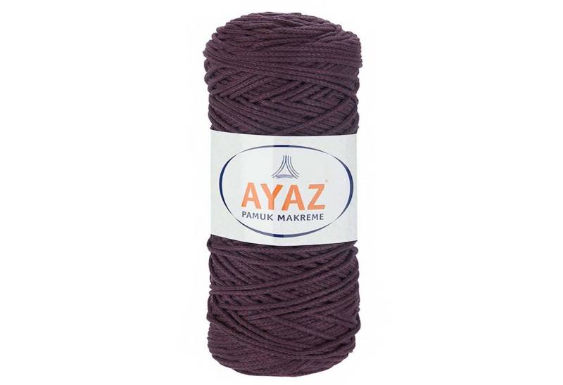 AYAZ 4 x 250g Strickgarn Pamuk Makrame Häkelwolle, 1060 dunkelviolett von AYAZ