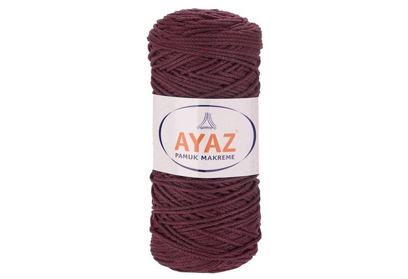 AYAZ 4 x 250g Strickgarn Pamuk Makrame Häkelwolle, 1223 rotbraun von AYAZ