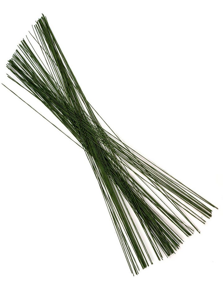 maDDma Basteldraht 20 Blumenstiel aus Draht Ø0,6-2,5mm 40 cm lang Floristikdraht, grün von maDDma