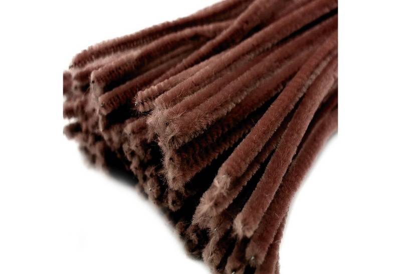 maDDma Basteldraht 20 Draht Pfeifenreiniger 6 mm Länge 30cm CHENILLE Farbe wählbar, braun von maDDma
