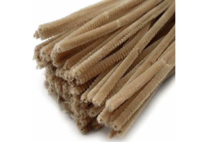 maDDma Basteldraht 20 Draht Pfeifenreiniger 6 mm Länge 30cm CHENILLE Farbe wählbar, cappuccino von maDDma