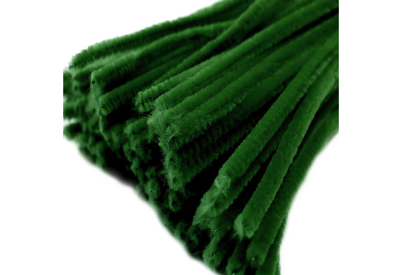 maDDma Basteldraht 20 Draht Pfeifenreiniger 6 mm Länge 30cm CHENILLE Farbe wählbar, dunkelgrün von maDDma