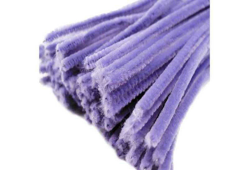 maDDma Basteldraht 20 Draht Pfeifenreiniger 6 mm Länge 30cm CHENILLE Farbe wählbar, flieder von maDDma