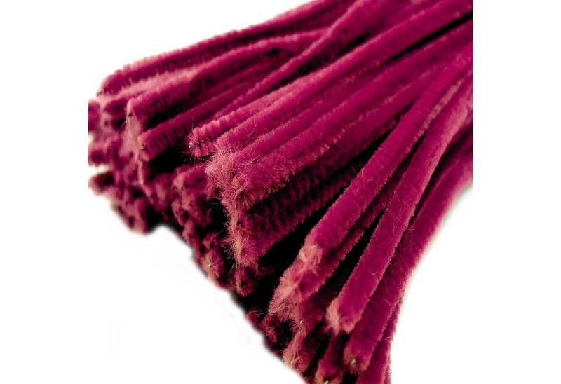 maDDma Basteldraht 20 Draht Pfeifenreiniger 6 mm Länge 30cm CHENILLE Farbe wählbar, fuchsia von maDDma