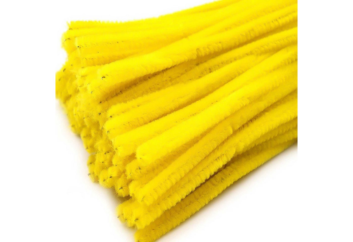maDDma Basteldraht 20 Draht Pfeifenreiniger 6 mm Länge 30cm CHENILLE Farbe wählbar, gelb von maDDma