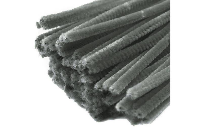 maDDma Basteldraht 20 Draht Pfeifenreiniger 6 mm Länge 30cm CHENILLE Farbe wählbar, grau von maDDma
