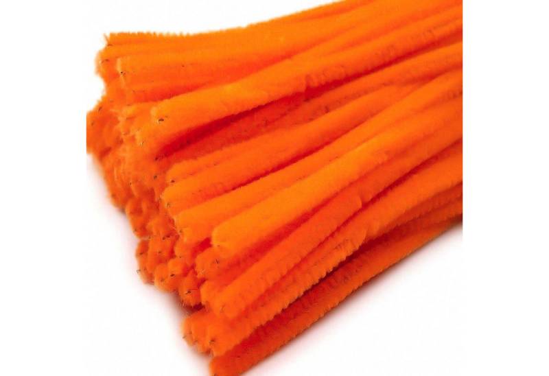 maDDma Basteldraht 20 Draht Pfeifenreiniger 6 mm Länge 30cm CHENILLE Farbe wählbar, neonorange von maDDma