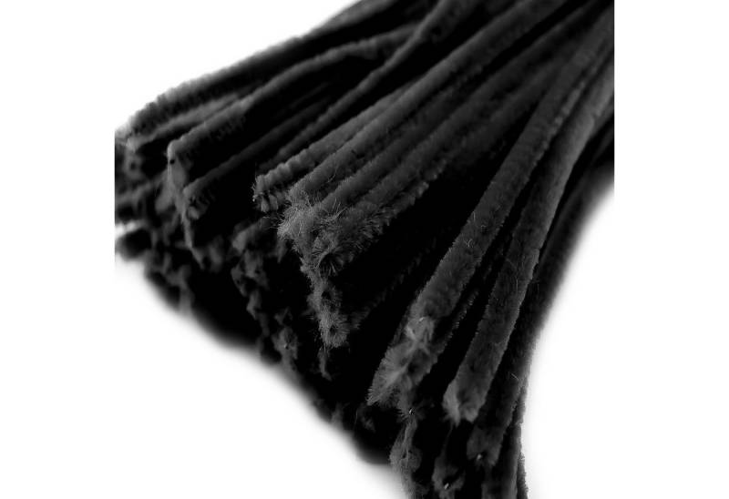 maDDma Basteldraht 20 Draht Pfeifenreiniger 6 mm Länge 30cm CHENILLE Farbe wählbar, schwarz von maDDma