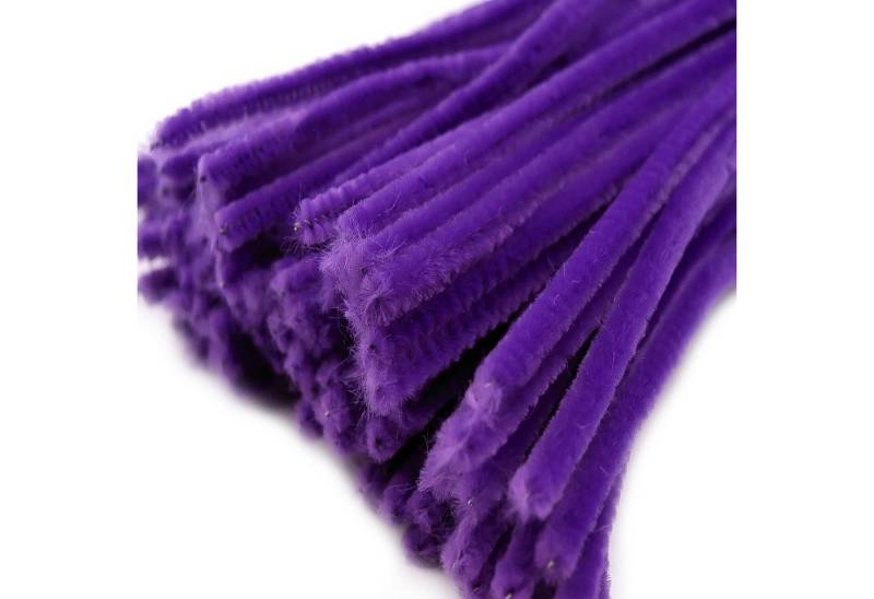 maDDma Basteldraht 20 Draht Pfeifenreiniger 6 mm Länge 30cm CHENILLE Farbe wählbar, violett von maDDma