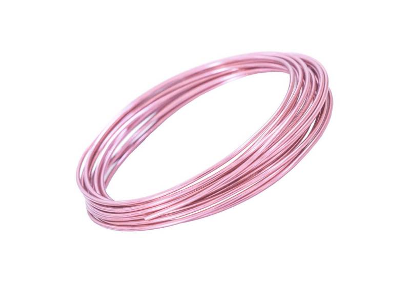 maDDma Basteldraht 5m Aluminiumdraht 2mm Biegedraht Bindedraht Floristikdraht, rosa von maDDma