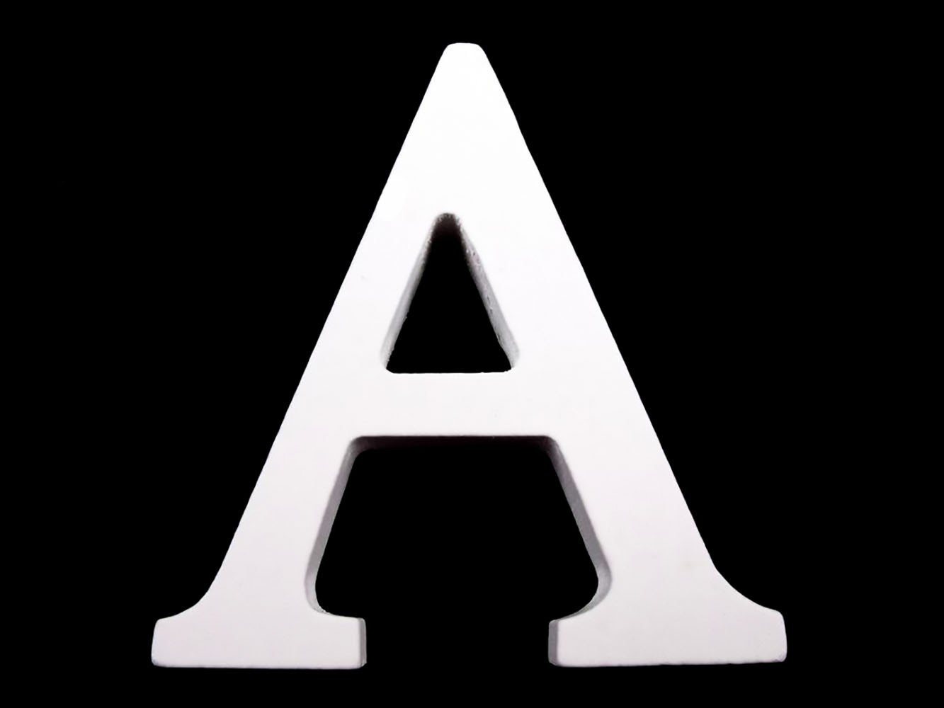 maDDma Deko-Buchstaben 3D Holzbuchstabe 8 cm, weiß, Einzelbuchstabe A"" von maDDma