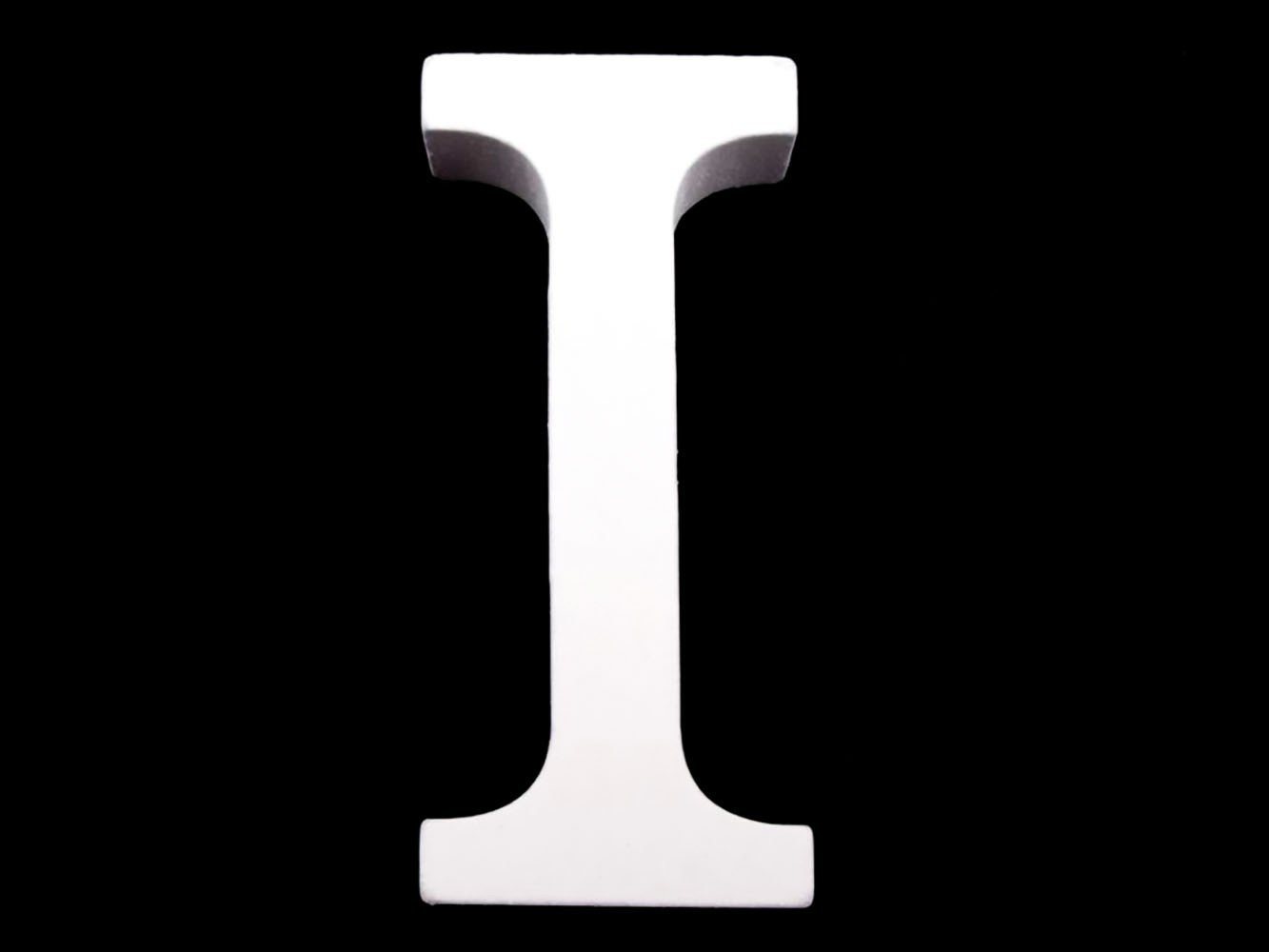 maDDma Deko-Buchstaben 3D Holzbuchstabe 8 cm, weiß, Einzelbuchstabe I"" von maDDma