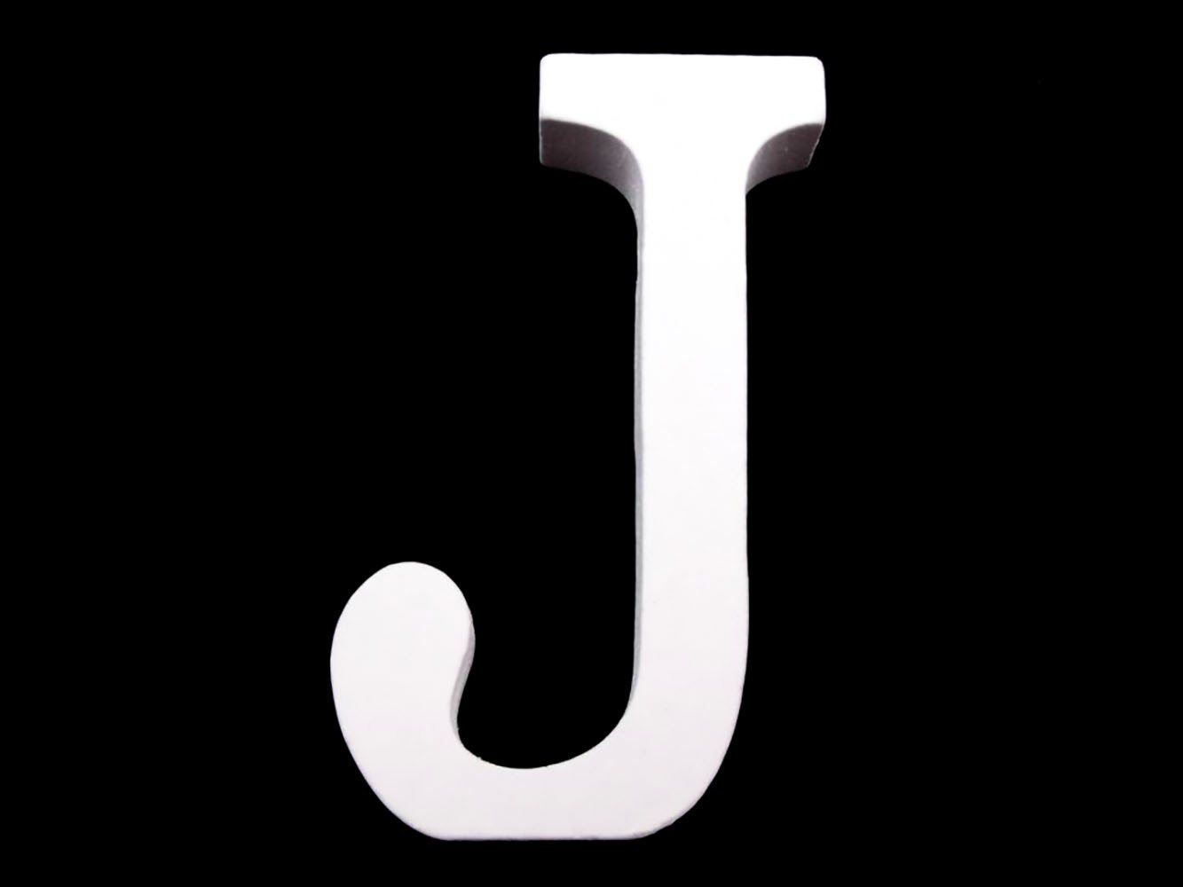 maDDma Deko-Buchstaben 3D Holzbuchstabe 8 cm, weiß, Einzelbuchstabe J"" von maDDma