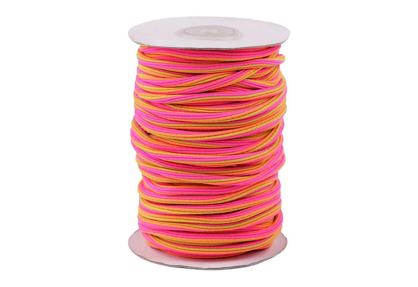 maDDma Gummiband 3m Gummikordel 5mm mehrfarbig für Bekleidung, gelb-orange-pink von maDDma