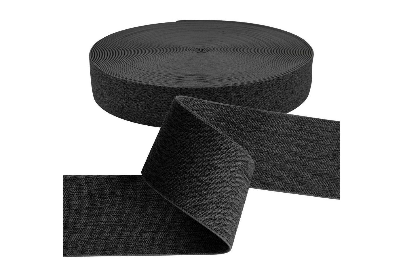 maDDma Gummiband Gummiband meliert ab 1m x 40mm beidseitig Gummilitze flach Stretch, anthrazit maDDma Gummiband Gummiband meliert ab 1m x 40mm beidseitig Gummilitze flach Stretch, anthrazit von maDDma