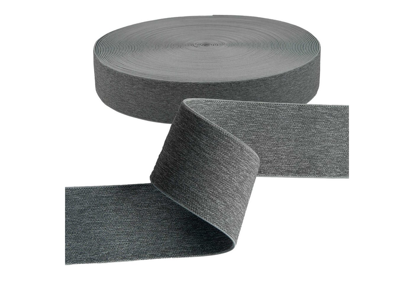 maDDma Gummiband Gummiband meliert ab 1m x 40mm beidseitig Gummilitze flach Stretch, hellgrau maDDma Gummiband Gummiband meliert ab 1m x 40mm beidseitig Gummilitze flach Stretch, hellgrau von maDDma