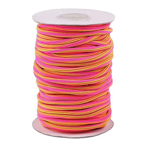 maDDma Gummikordel Mehrfarbig 3m x 5mm Gummischnur Rundgummi Bekleidungsgummi Farbwahl, Farbe:gelb-orange-pink von maDDma