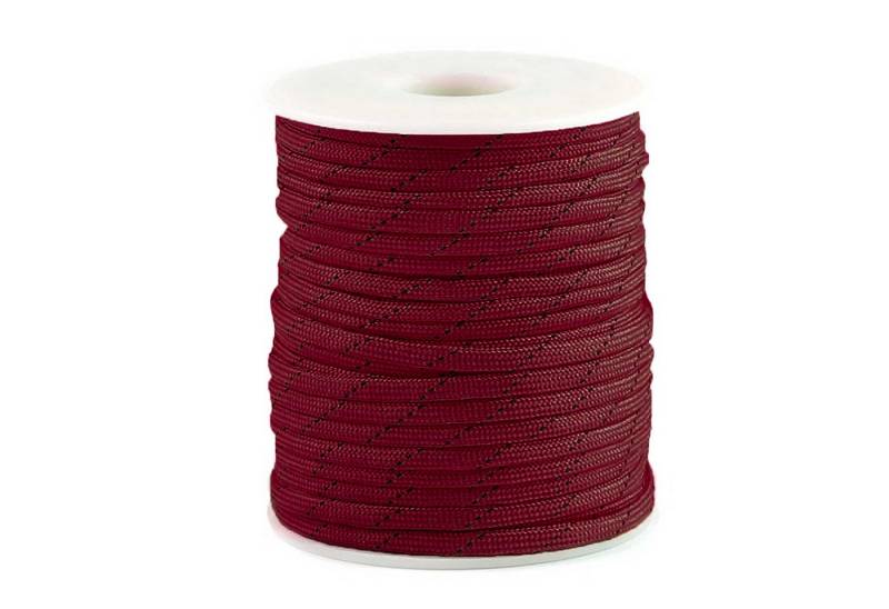 maDDma Kordel 25 Meter Polyester-Schnur Reflektierende 4mm Farbwahl, dunkelrot von maDDma
