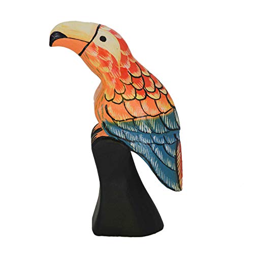maDDma Papagei Kakadu Ara Vogel, ca. 30 cm, aus Holz, handbemalt in orange von maDDma