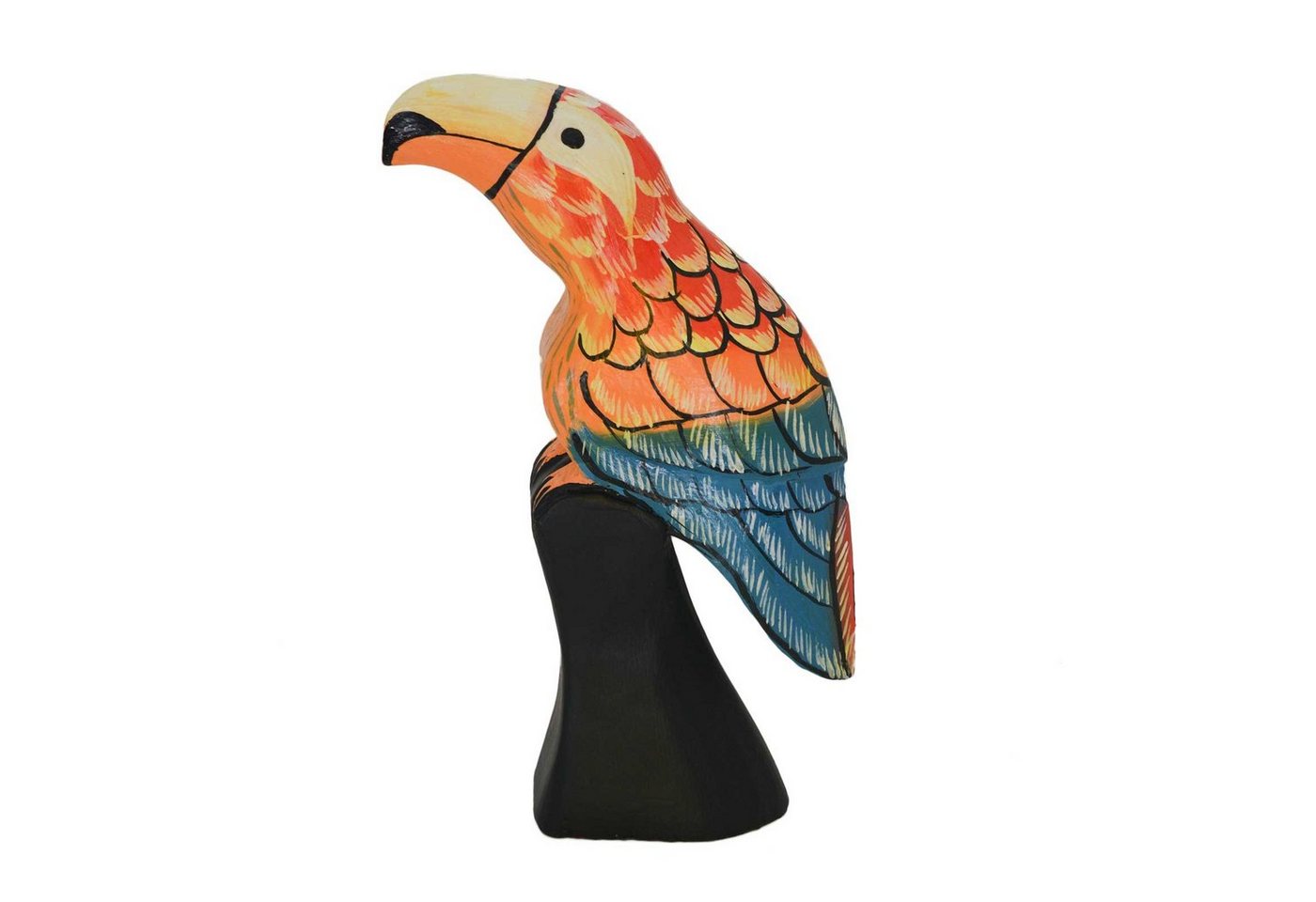 maDDma Tierfigur Papagei Kakadu Ara Vogel, ca. 30 cm, aus Holz, handbemalt in orange von maDDma