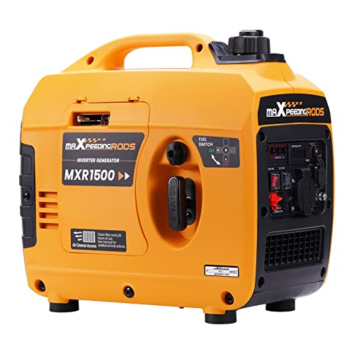 maXpeedingrods 1200W Stromgenerator Tragbare Inverter Stromerzeuger Superleise Leichter 11.5KG Benzinbetriebend 4 Takt mit AC/USB Steckdose für Outdoor Camping Wohnwagen Notstromaggregat Garage von maXpeedingrods