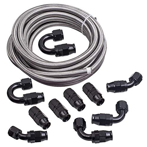 maXpeedingrods 20FT/6M Stainless Steel PTFE Fuel Line 10AN AN-10 Fitting Ölkraftstoff Linie von maXpeedingrods