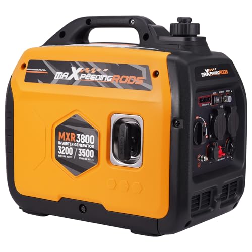 maXpeedingrods Inverter Stromerzeuger 3500W Superleise, Leicht und Mobil Benzin Notstromaggregat Stromgenerator, ECO-Modus mit 2x 230V / 2x USB / 1x 12V DC Steckdosen für RV Camping Festivals, Reise von maXpeedingrods