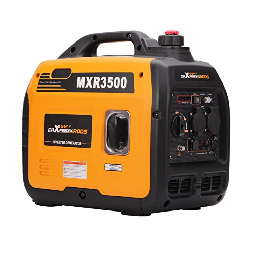 maXpeedingrods Inverter Stromerzeuger 3300W Stromgenerator Benzin Superleise 4 Takt mit USB und 230V Steckdosen Leicht als Notstromaggregat Backup Stromausfälle für Camping Wohnwagen Garage Baustelle von maXpeedingrods