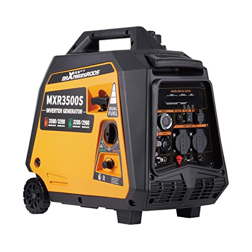 maXpeedingrods Stromgenerator Inverter 3500W Generator Gas Leise mit Elektrostarter Fernbedienung Stromerzeuger LPG Benzin Digitaler Leicht als Notstromaggregat für Camping Garage Reise Outdoor von maXpeedingrods