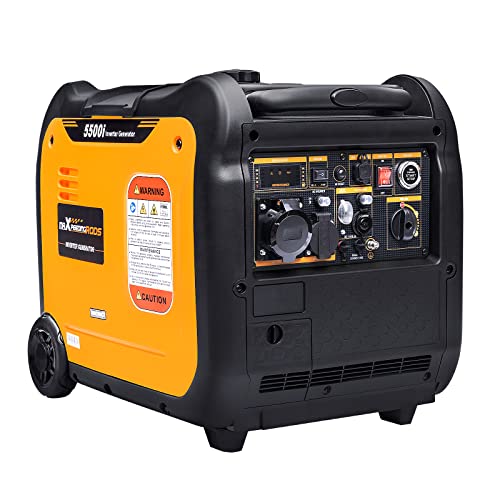 maXpeedingrods 5500 Watt Inverter Stromerzeuger mit Fernbedienung Notstromaggregat Hausversorgung Benzin Leise 4 Takt Generator 7,4 PS für Kühlschrank Bauindustrie Baustelle mit USB 230 V Steckdosen von maXpeedingrods