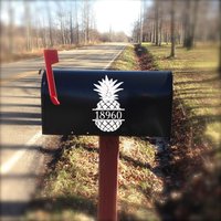 Ananas-Mailbox-Aufkleber-Adresse, Postfach-Adresse, Postfach Schriftzug, Aufkleber, Monogramm, Postfach-Vinyl-Aufkleber von mabelandmaple
