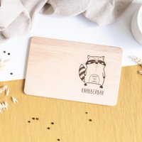 Knabberbär - Frühstücksbrettchen Waschbär/Schneidebrett Geschenk Für Kinder von maberyDE
