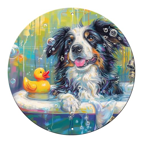 macago Border Collie Badezimmer Vintage Metall-Blechschild Border Collie Hund Badezimmer Wandschilder Lustige Border Collie Dekor für Hundeliebhaber Badezimmer Hundedekoration 30,5 cm macago Border Collie Badezimmer Vintage Metall-Blechschild Border Collie Hund Badezimmer Wandschilder Lustige Border Collie Dekor für Hundeliebhaber Badezimmer Hundedekoration 30,5 cm von macago