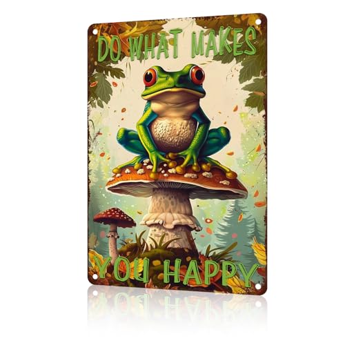 macago Frosch Metallschild "Do What Makes You Happy" Vintage-Schild, Dekoration, Heimdekoration, Raumdekoration, 20,3 x 30,5 cm macago Frosch Metallschild "Do What Makes You Happy" Vintage-Schild, Dekoration, Heimdekoration, Raumdekoration, 20,3 x 30,5 cm von macago
