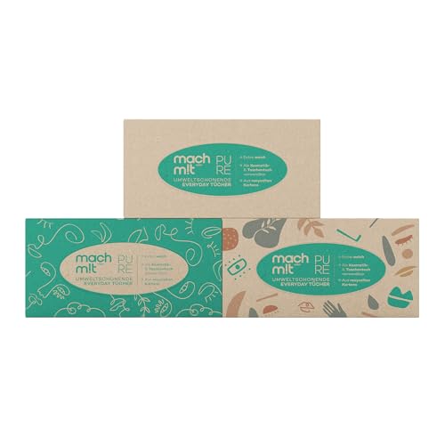 machm!t Kosmetiktücher 4-lagig - 100 Tücher – 1 Box - ohne Bleichmittel - aus recyceltem Karton - extrem weich & nachhaltig – Made in Germany – 100% recycelbar - Umfang: 1 Packung mit 100 Tücher machm!t Kosmetiktücher 4-lagig - 100 Tücher – 1 Box - ohne Bleichmittel - aus recyceltem Karton - extrem weich & nachhaltig – Made in Germany – 100% recycelbar - Umfang: 1 Packung mit 100 Tücher von mach mit wepa