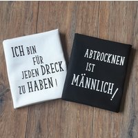Geschirrtuch - Coole Sprüche Serie 2 Küchentuch Schwarz Weiß Baumwolle Deko Für Die Küche Geschenk Zum Einzug von machbarmanufaktur