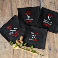 Geschirrtuch Koch - Edition Coole Sprüche Lustige Geschirrtücher Meisterkoch Küchenzubehör Küchentuch Baumwolle 50x70cm von machbarmanufaktur